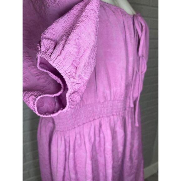 ModCloth Women Pink Lilac Smocked Waist Shift Dress 1X - Picture 6 of 9